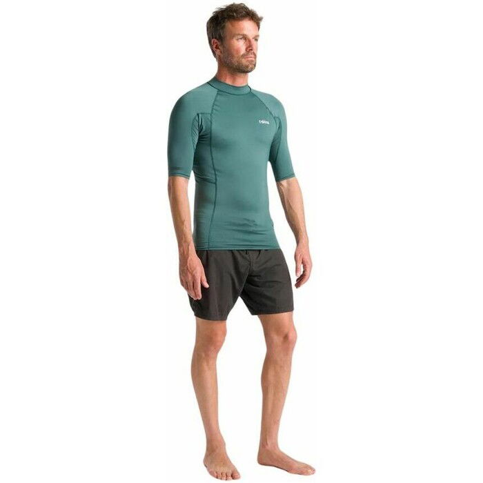 2024 C-Skins Mens NuWave UV Basics Short Sleeve Rash Vest C-NLYSSMC - Dark Sage